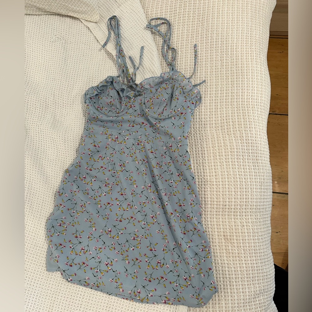 Blue floral corset dress